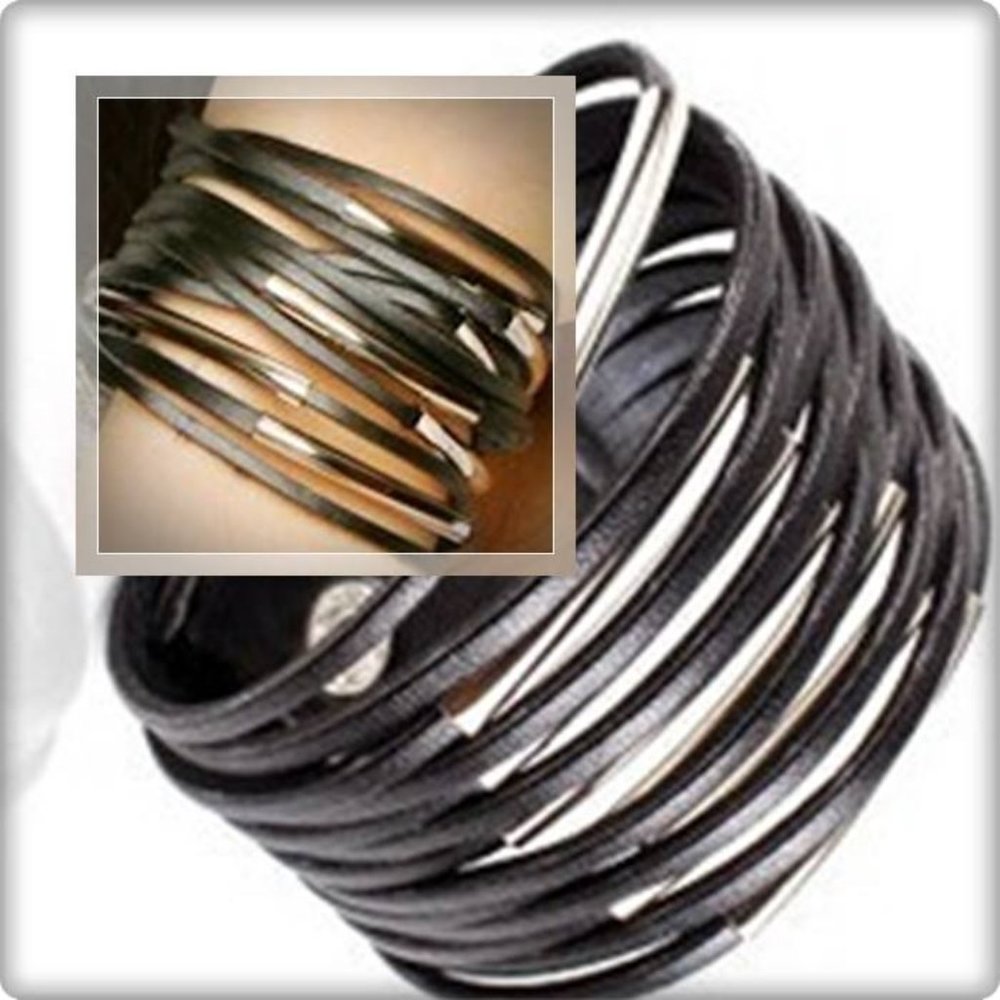 PU LEATHER Bracelet  BLACK